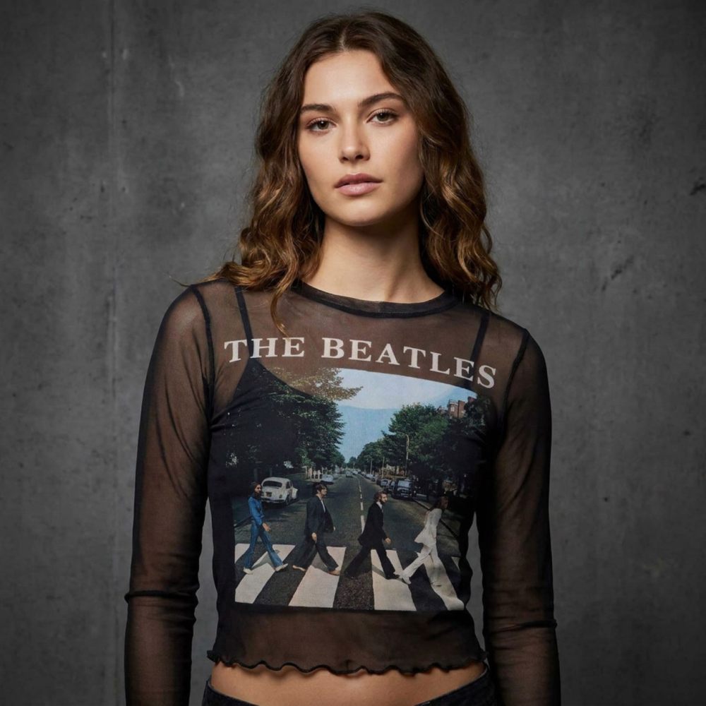 The Beatles - Abbey Road & Logo Crop top - Zwart